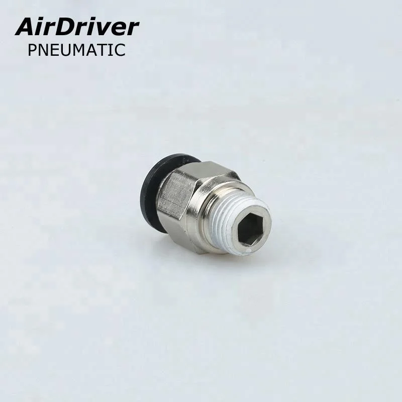 PC Push in Pneumatic Pipe Fittings Male Straight Quick Connector