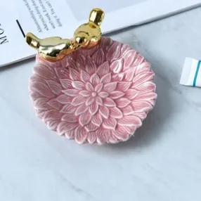 Керамический держатель для кольца декоративная тарелка-органайзер тарелка украшений в виде птиц