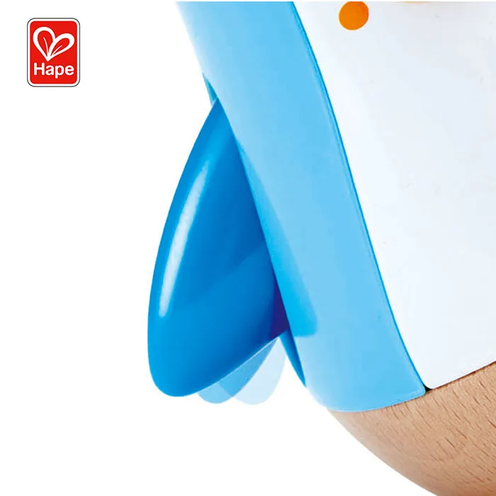 
 Новая модель забавных деревянных игрушечных животных Hape, музыкальный воблер пингвина  