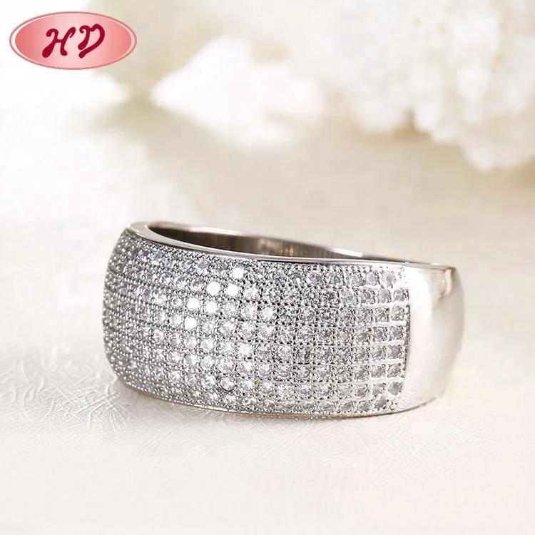 Latest White Gold Rings Design King and Queen Ring Jewelry Platinum Ring for Women