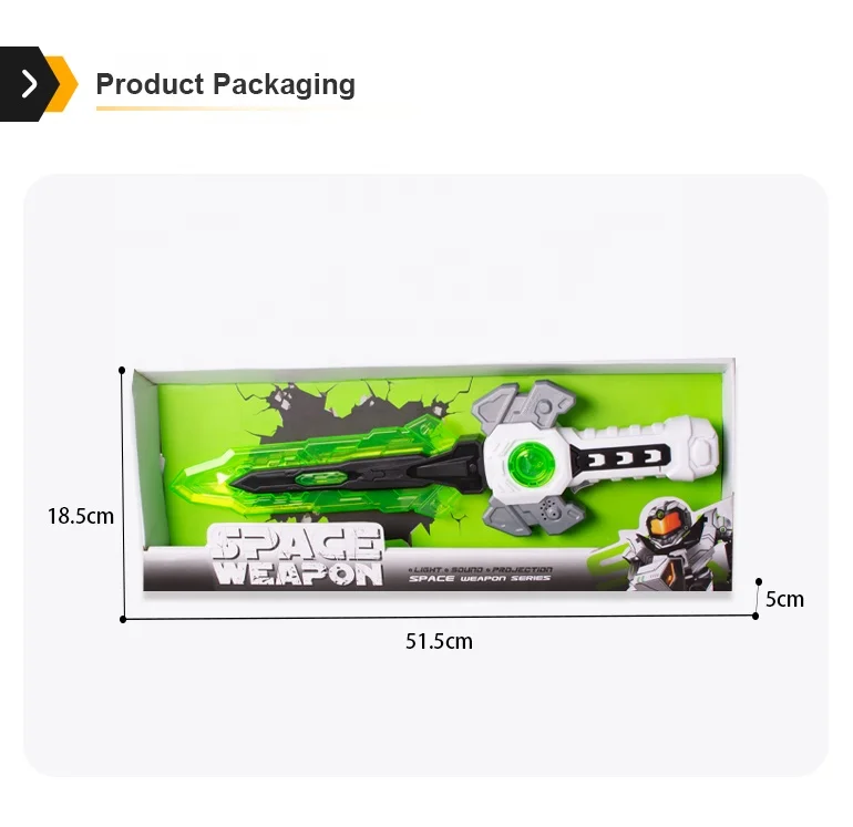 Boys Projection Function Plastic Flashing Space Toy Laser Light up Toy Sword