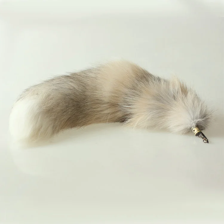 Wholesale Black Jin Diao Fur fox Tail Role  extra Long High Quality Furry  Real fox Tail