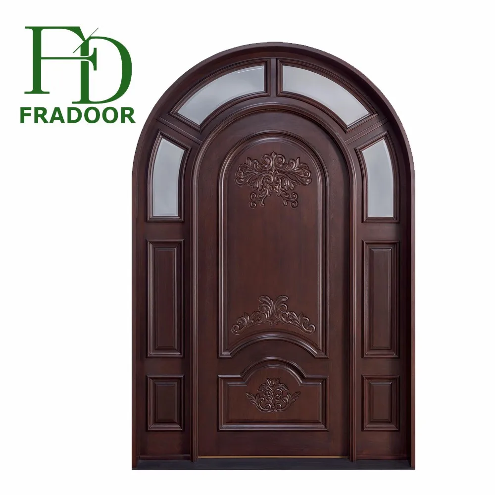 Wooden Single Main Entrance House Front Entry Round Door Design ...