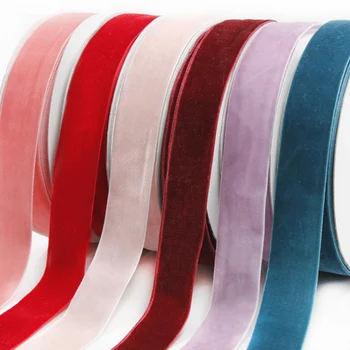 wholesale 1.5cm wide none elastic double faced blue velvet tape ribbon for bows