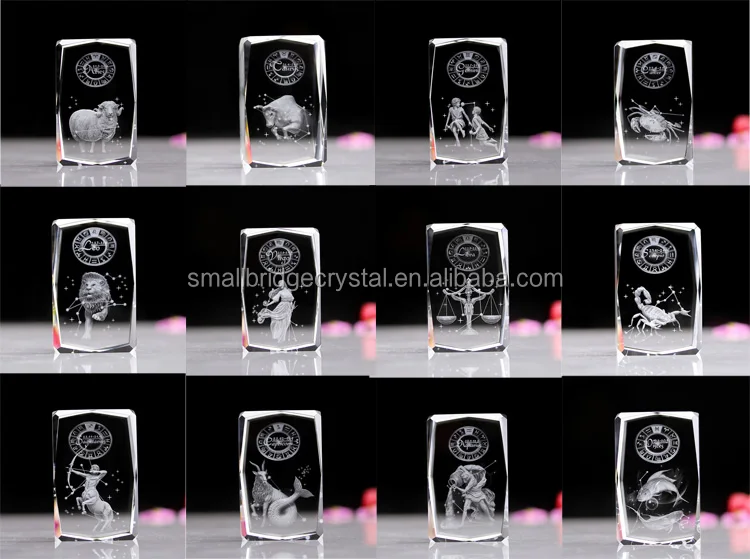 product ready to ship professional wholesale crafts 12 zodiac constellation aries scorpio libra 3d laser engraving crystal gifts-30