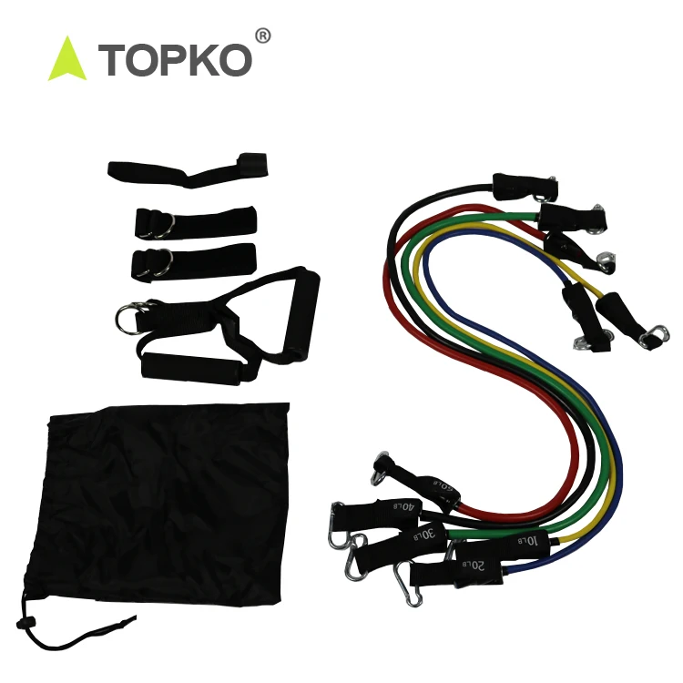 TOPKO Tpe с дверным якорем ручками и ремешками на щиколотке тренировочная лента для тренировки 11 шт. набор трубок сопротивлением