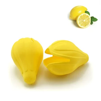 Handful and manual yellow silicone squeezer for making lemon juice of daily kitchenwares