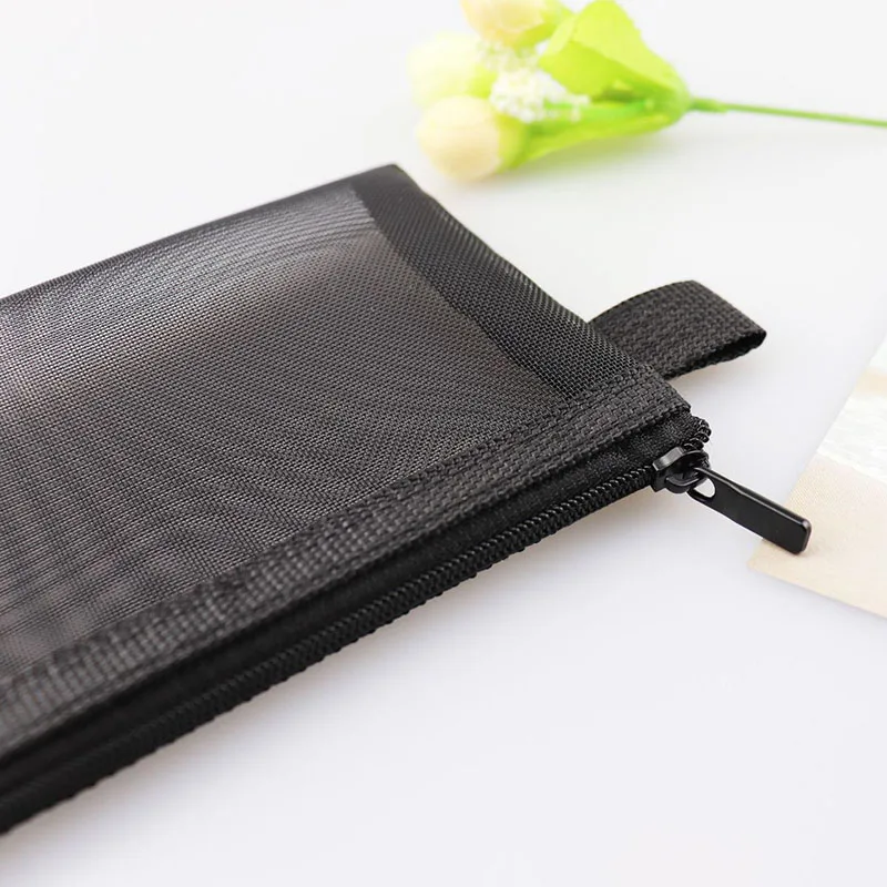 Wholesale Custom LOGO Trousse de maquillage Net Transparent Size S M L  Zipper Nylon Mesh Makeup Bag Cosmetic Pouch Travel Make Up Pocket From  m.