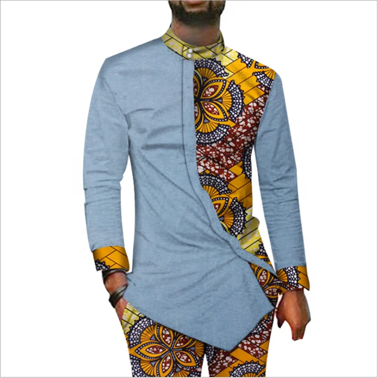 Контрастная джинсовая вощеная ткань, Африканский Национальный мужской костюм