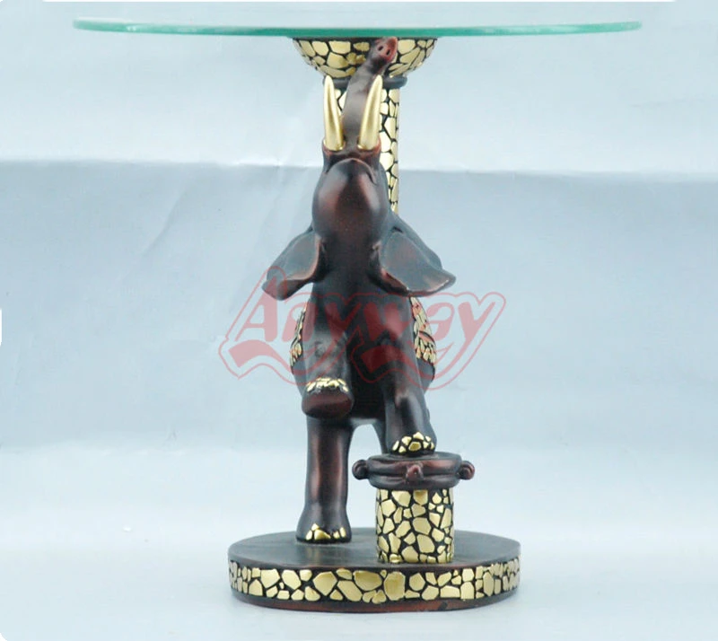 Elephant Base Coffee Table Indoor Ornament Tea Table