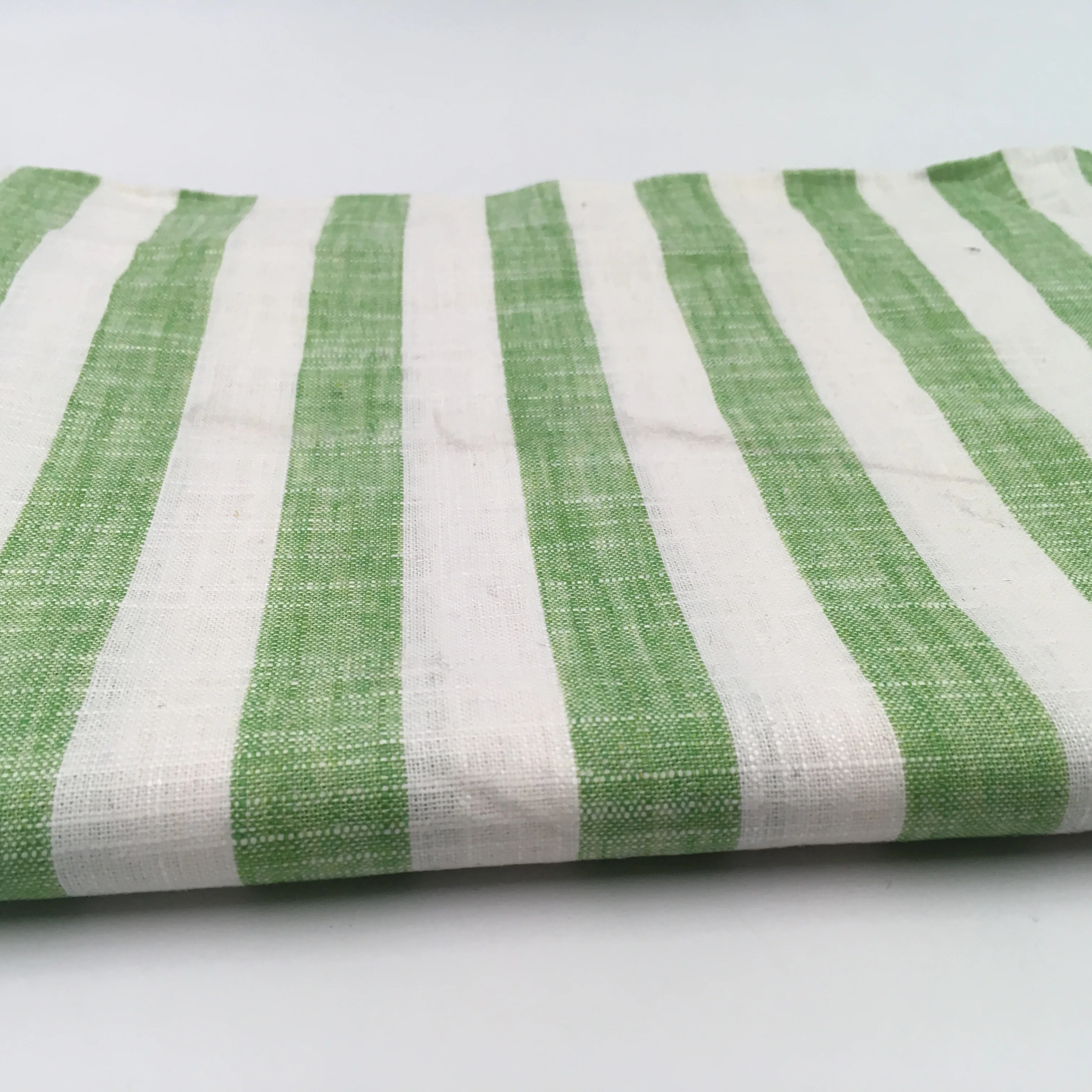 Supply of Multi Color Striped Pure Linen Cotton and Linen Shirt Clothing Fabric