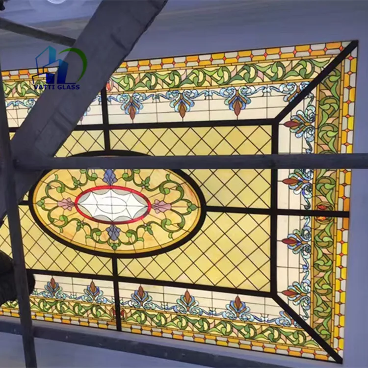 Stained Glass With Pattern Cathedral Glass