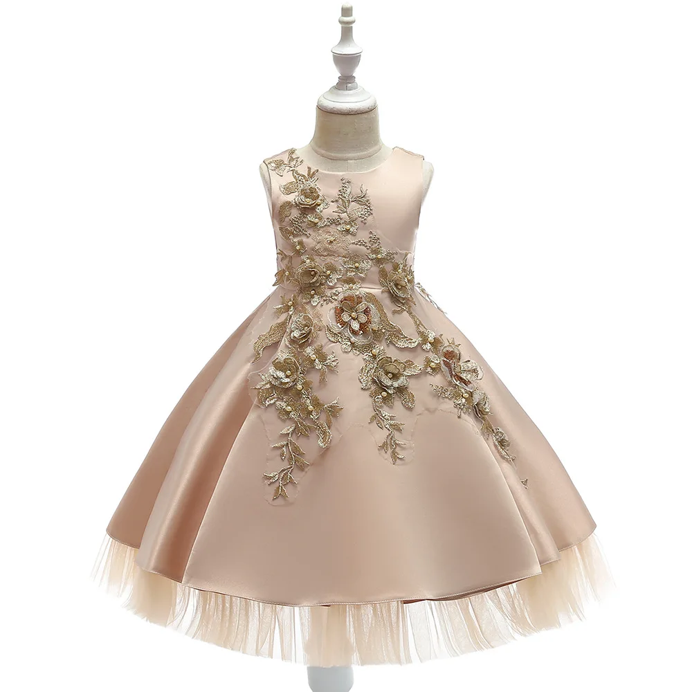 MQATZ Factory Supply Beautiful Model Satin Frock Design Kids Party Dresses L5056