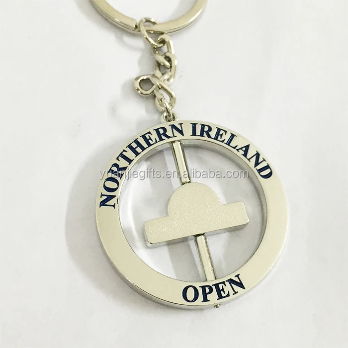 Metal Engraved Rotating Key Chains With Spinning Custom Company logo
