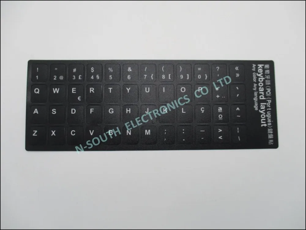 Portuguese Black replacement Keyboard Stickers Black Letters Laptop Computer 