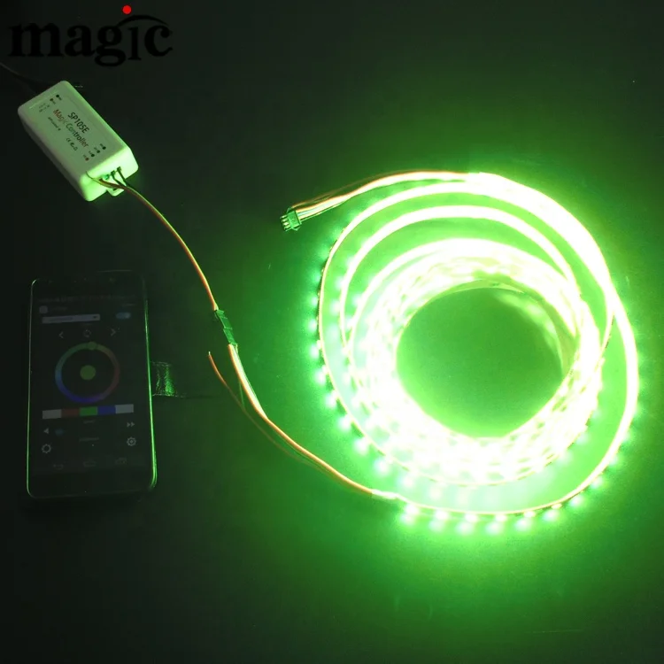 Individual Dual Data Line GS8208 SPI 12 Volt 60 Pixel RGB Addressable Smart Voice Control USB Copper Landscape LED Strip