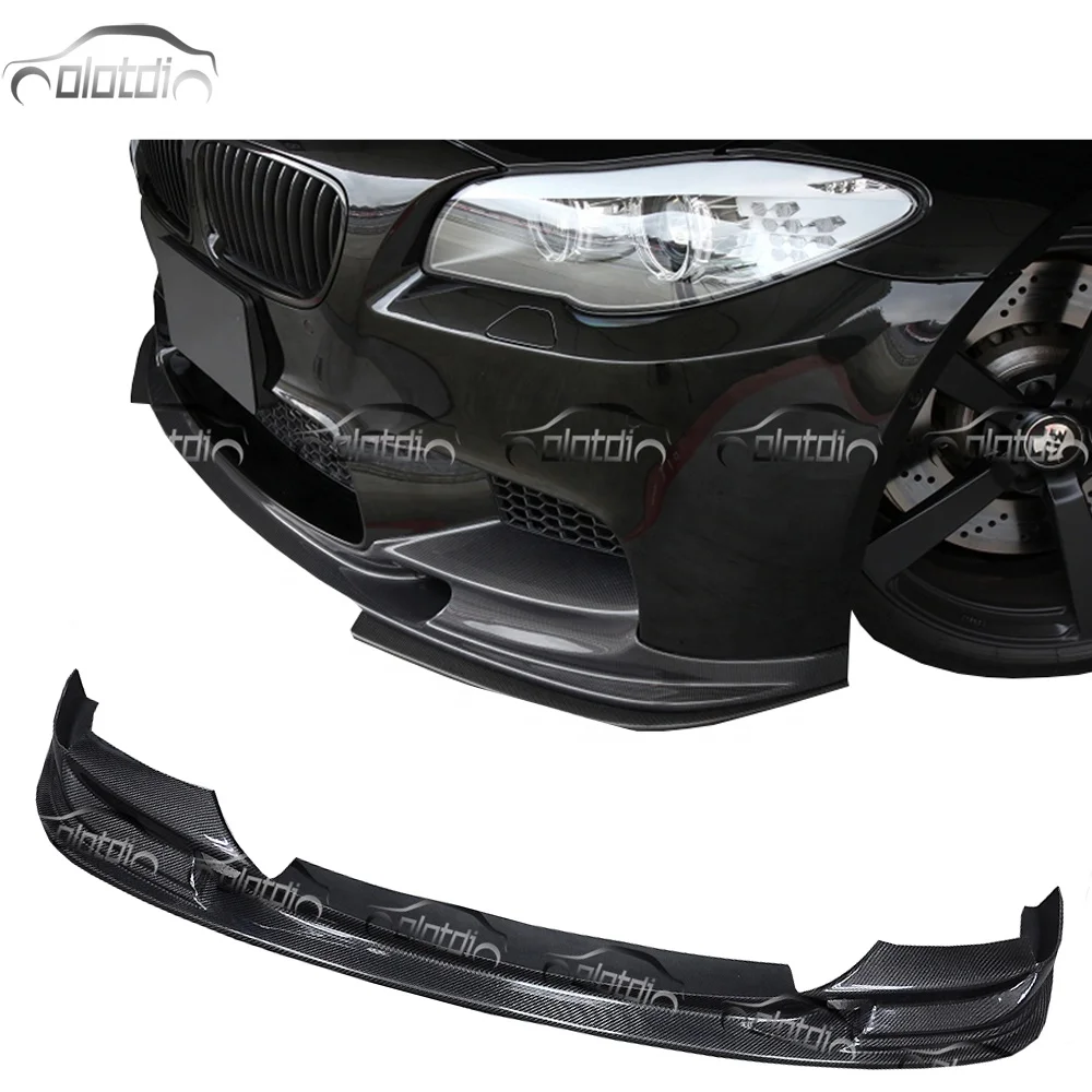 DishyKooker Carbon Fiber Front Bumper Chin Lip Spoiler for BM-W 5 Series F10 M5 Bumper Only 2012-HM Style Car Tuning Parts Show 