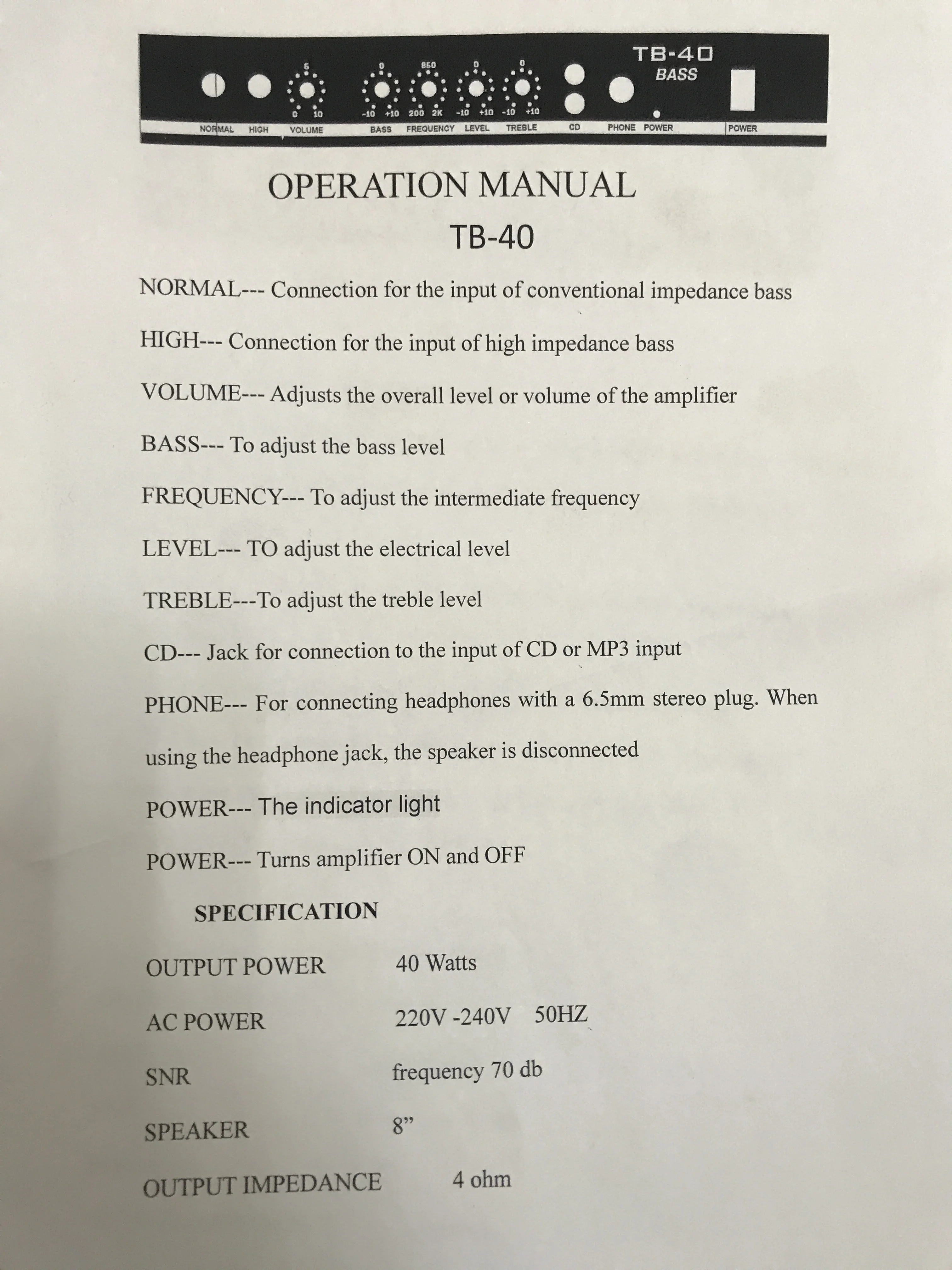 Музыкальный инструмент аксессуары для гитары 40 Вт динамик усилитель