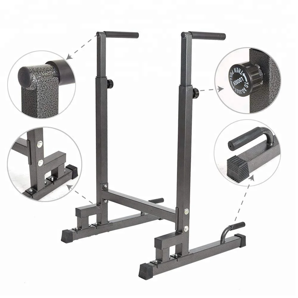 ZYFIT Heavy Duty Dip Stand Parallel Bar Strength Training Exercise Home Gym Dipping Station Dip Bar Work Out Equipment