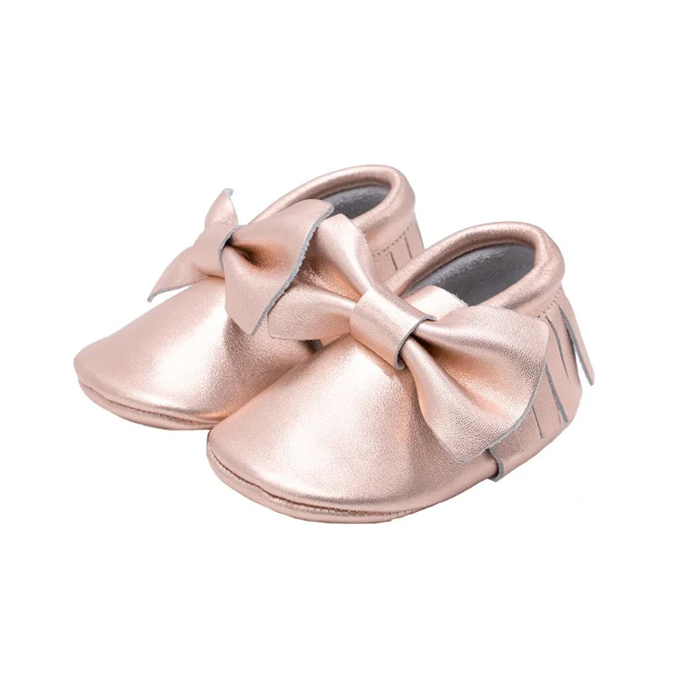 Shiny Rose Gold Genuine Leather Baby Moccasins Soft Sole Fringe Bow Baby Girls Dress Shoes Drop Shipping Buy Baby Shoes Rose Gold Baby Moccasins Soft Sole Baby Shoes Product On Alibaba Com