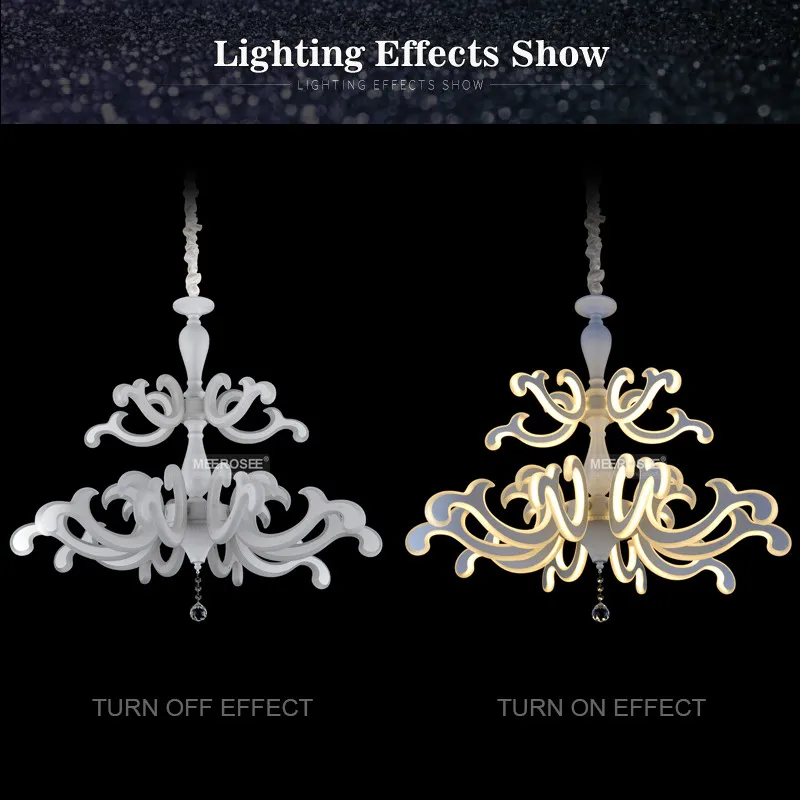 New Design Chandelier LED Light Fixture Creative Shape White Acrylic Lustres Lamp for Dining Room Hotel LED Chandelier Lighting