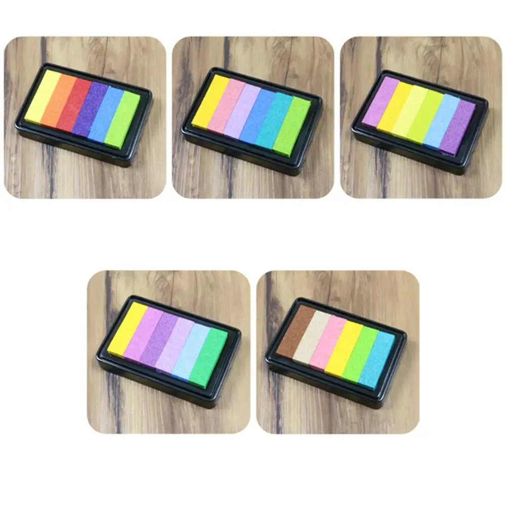 5 цветов градиентная Радужная чернильная Подушка Детская развивающая игрушка уплотнение Премиум пигментные губчатые