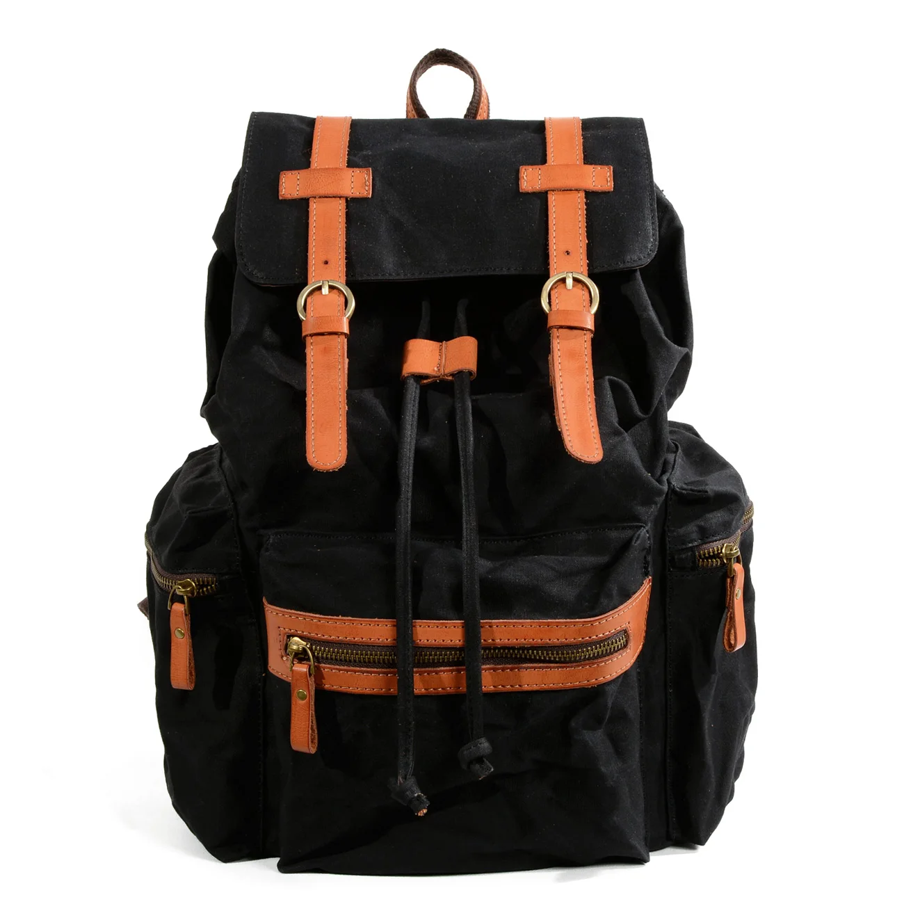 Canvas Backpack With Leather Washed Backpack Canvas Sport Backpack School Bag