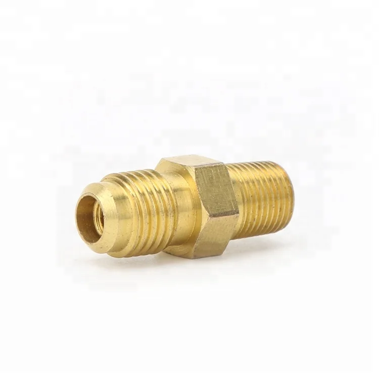 Half Union Gas Adapter 1/4 Flare x 1/4 NPT Male Pipe Connector Breezliy 2 PCS Brass Tube Fitting 