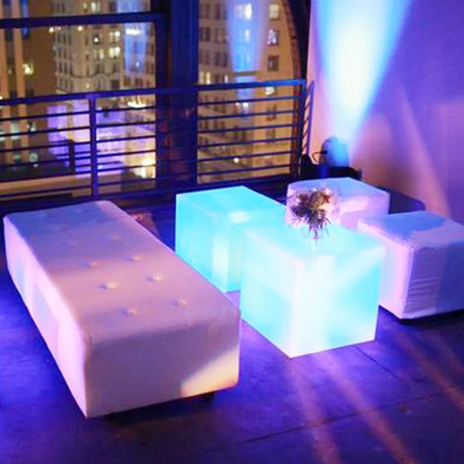 led illuminated square terrace table furniture (cb400)