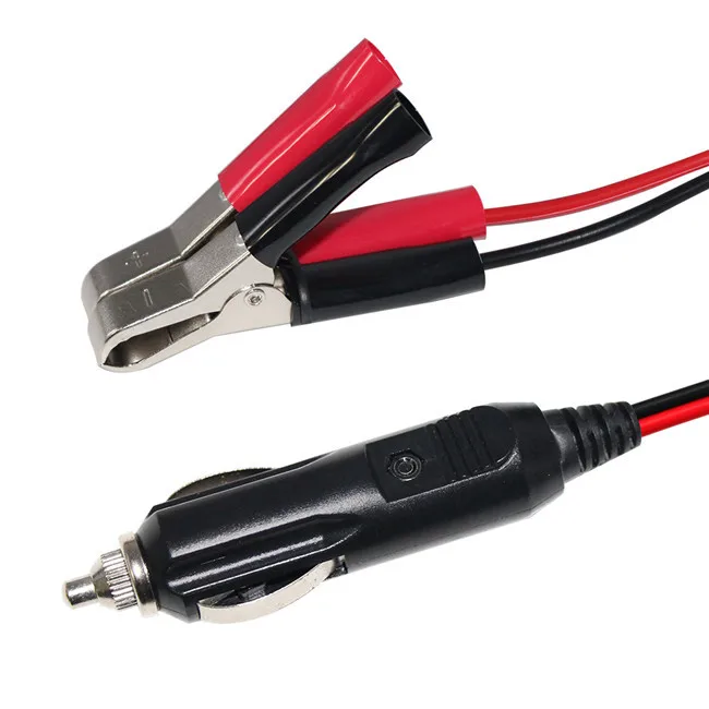 Cavo Accendisigari Maschio Con Clip A Coccodrillo 3m - HATMINI 18AWG 12V/24V Con Fusibile 10A, Prolunga Per Batteria, Inverter, Camper, Barca