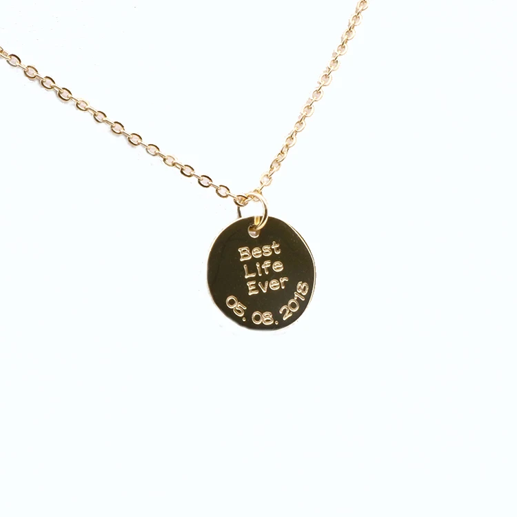 Stainless Steel 18k Gold Plated Disc 