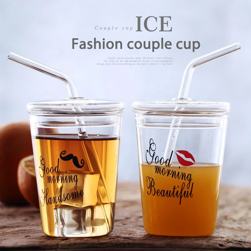 Buy Wholesale China Fashion Glass Cup With Straw, Can Custom-make Logo &  Glass at USD 1.5