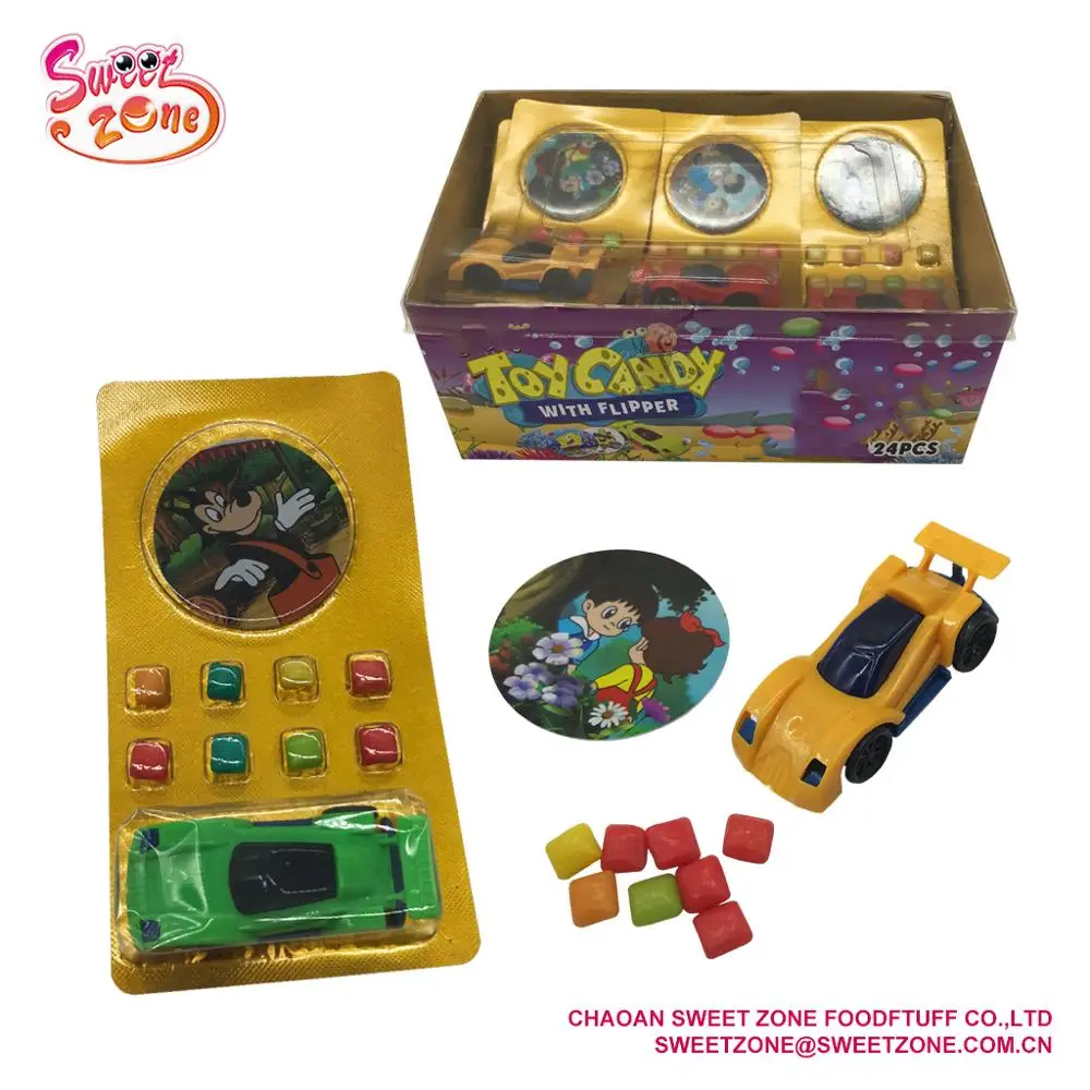 Toy Card And Car Toy With Mini Bubble Chewing Gum