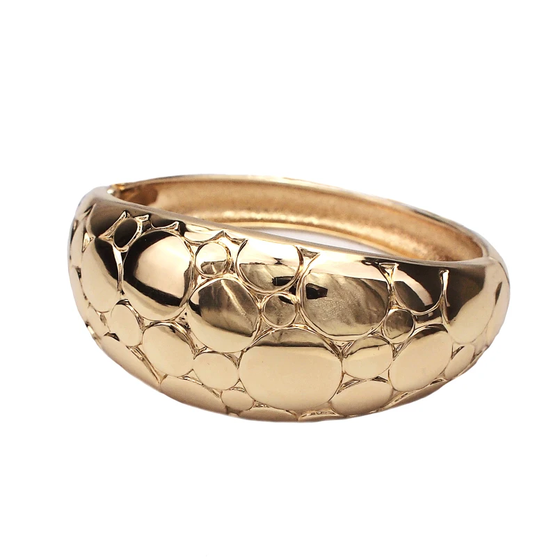 Punk Rough Surface Alloy Big Bangles Bracelets Trend Gold Plated Statement Hand Cuff Indian Jewelry Wholesale