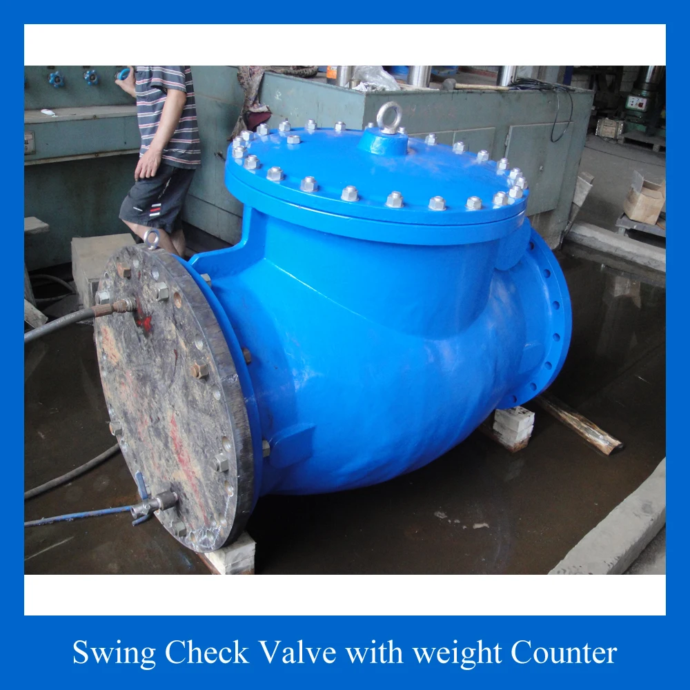 Swing Check Valve with Counterweight & Hydraulic Damper Ductile Iron Carbon Steel Body Size Size DN50-DN1000 PN10/16