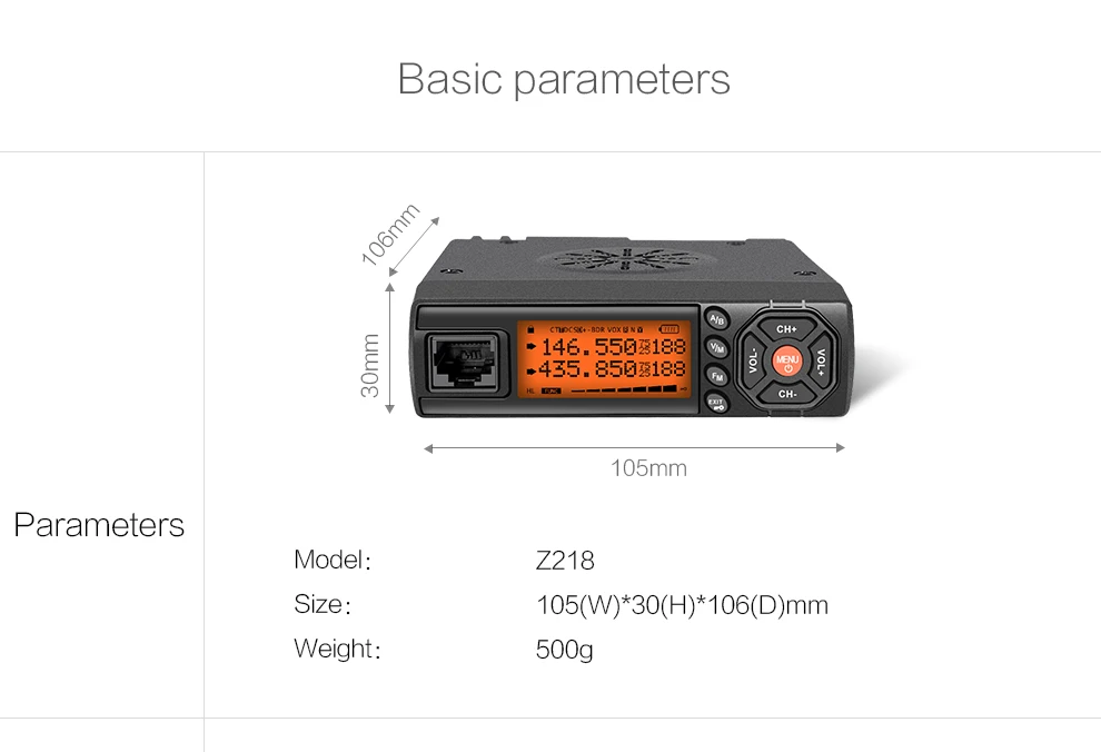 Zastone Z Car Walkie Talkie Dual Band Car Two Way Radio W Mobile