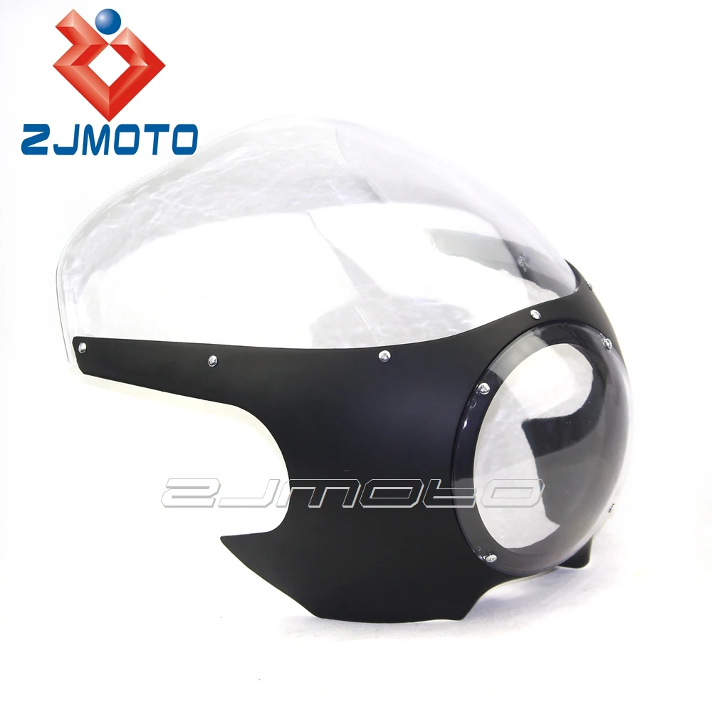 Мотоциклетная фара ZJMOTO, обтекатель CAFE RACER, подходит для HARLEY CUSTOM CRUISER BOBBER CHOPPER DYNA TOURING