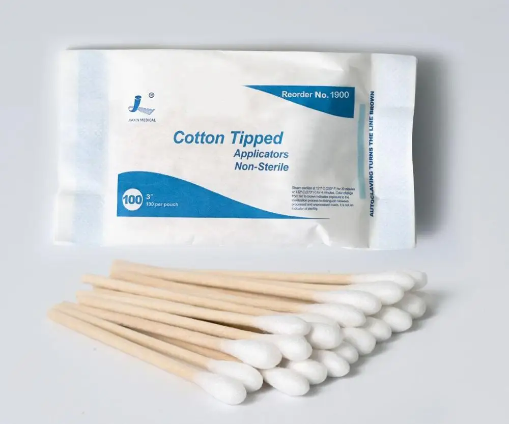 medical wood plastic bamboo cotton swab stick - buy cotton swab
