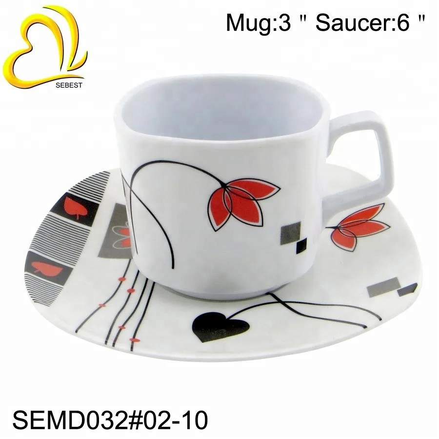 Набор посуды для напитков с принтом, круглые блюдца, чашка для чая с питьевой водой