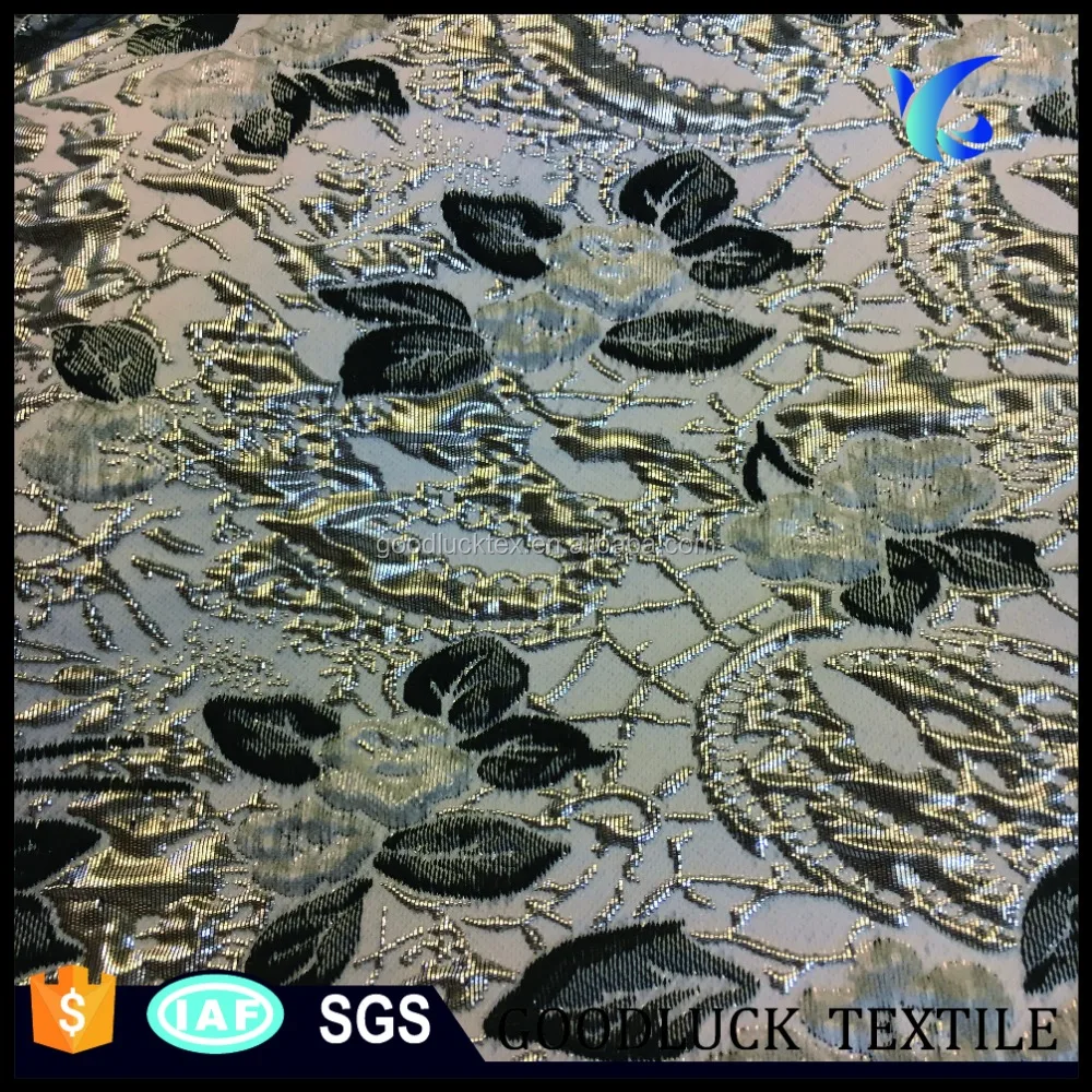 
 Жаккардовая ткань из полиэстера и нейлона с металлическим блеском  