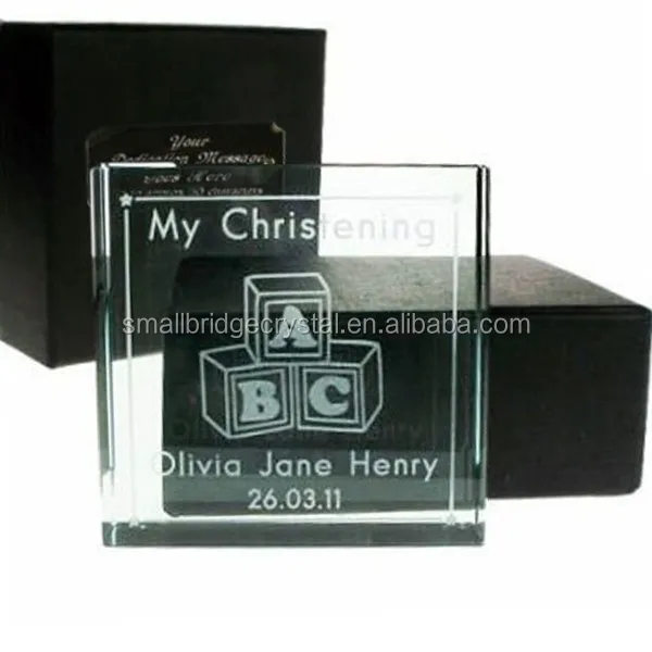 Engraved Crystal Christening Gift ABC As Birthday Gift