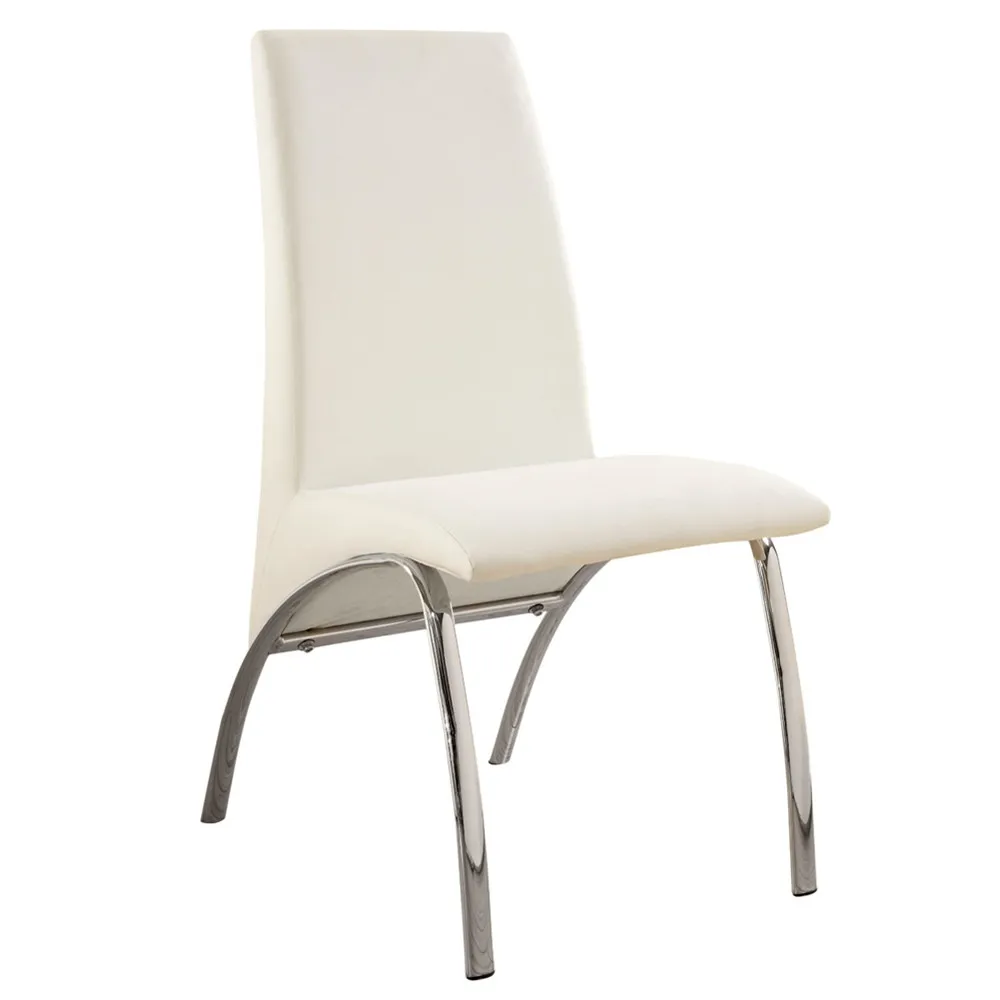 White Leather Dining Chairs With Chrome Legs