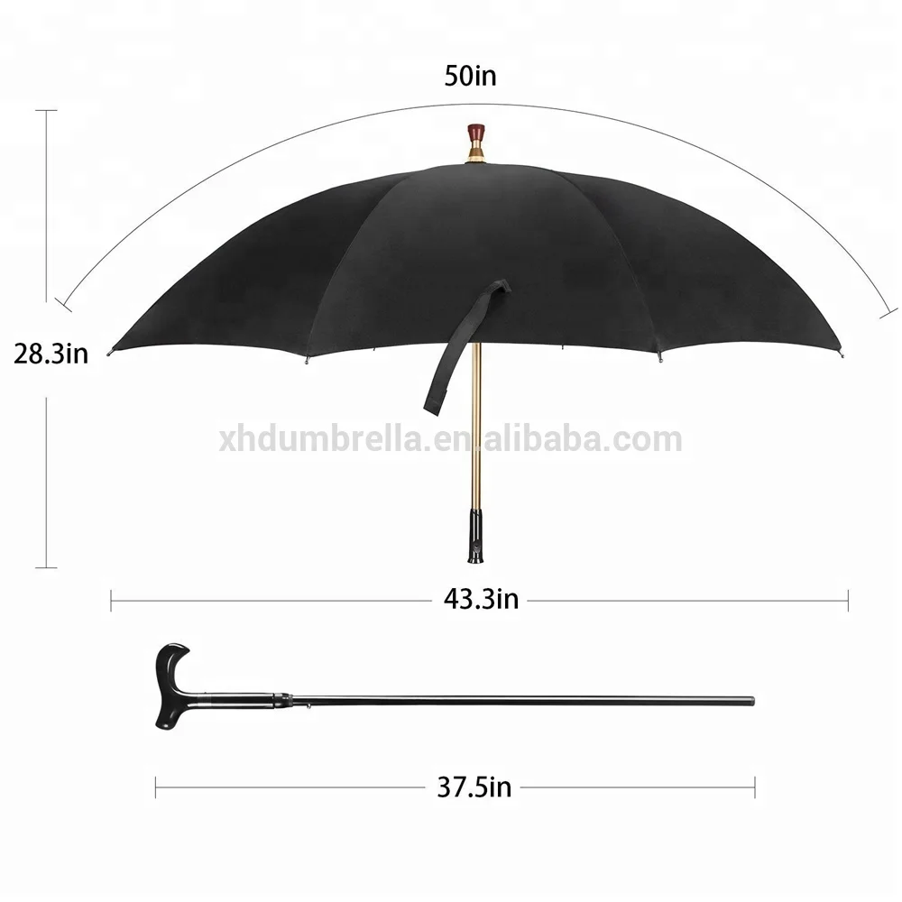 Big Size Strong Walking Stick Umbrella with Cane for Hiking and Walking Assist Umbrellas
