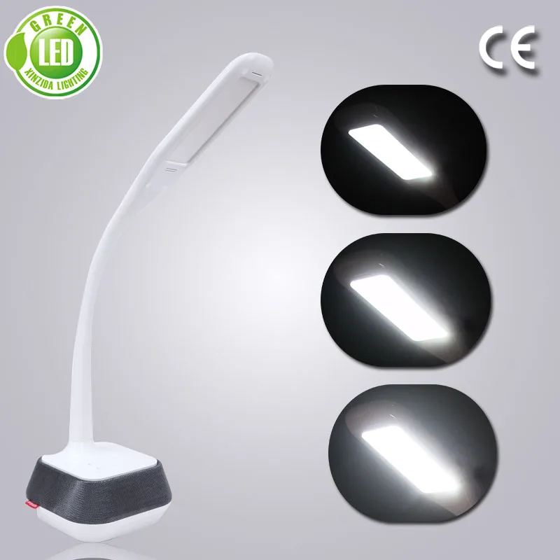 Manufacture touch sensor 3 level dimmable table desk led lamp with bluetooth speaker