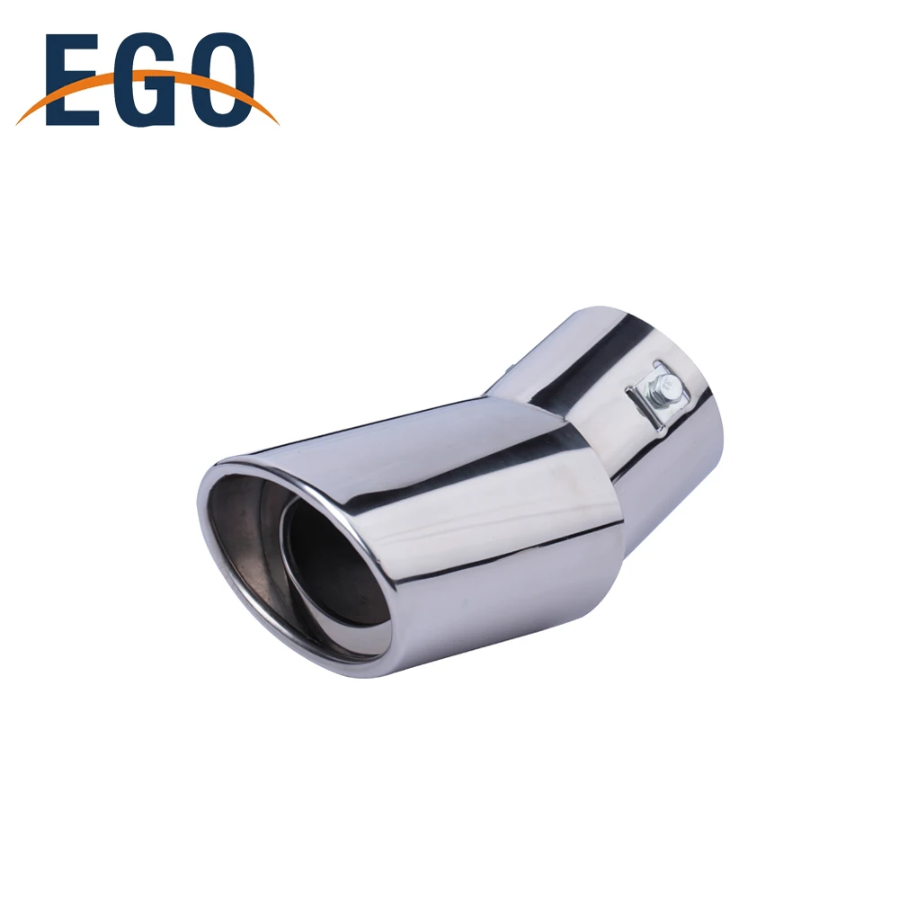 Exhaust Tailpipe-1 Pcs Universal Rear Round Auto Exhaust Muffler Tail Pipe Tailpipe Chrome Stainless Steel Exhaust Tailpipes End Pipe 