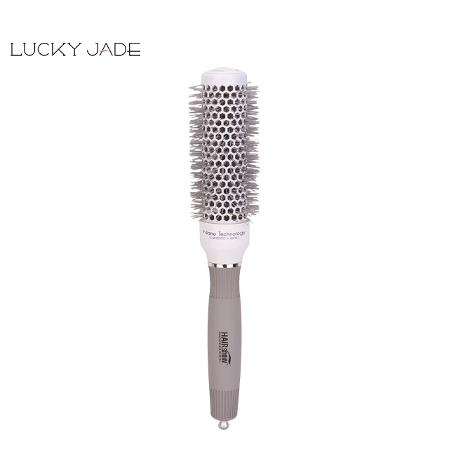 
Профессиональная квадратная керамическая щетка для волос с резиновой ручкой 