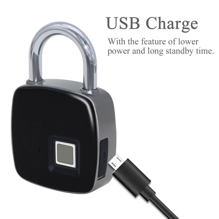 Antique Multi Use Finger Print Electronic Padlock Small Smart Fingerprint Padlock