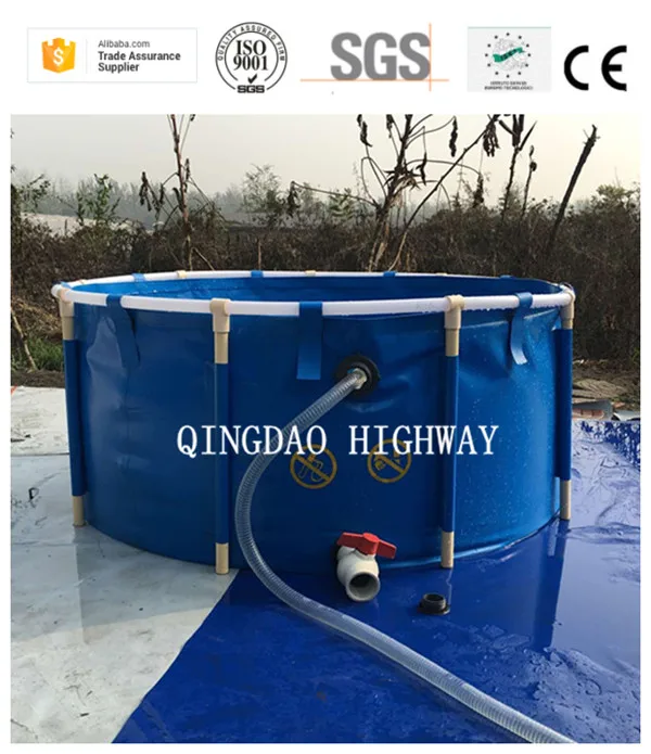 Customized Portable Circular Fish Breeding Ponds Indoor Outdoor PVC Collapsible Pisciculture Tank