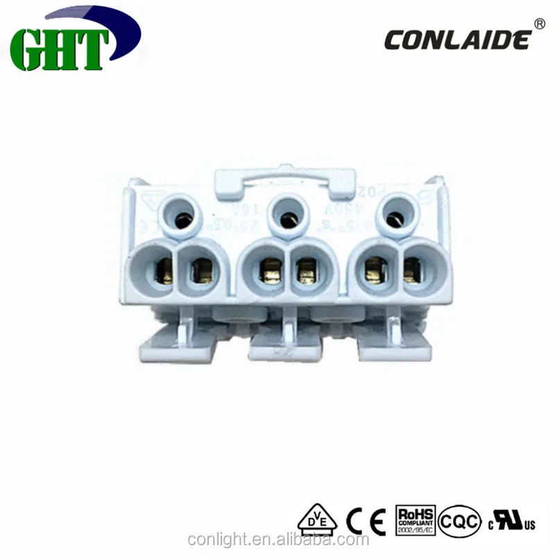 Conlight P02 Series Easy Mounting 3 Pin Push Wire Terminal for Lighting
