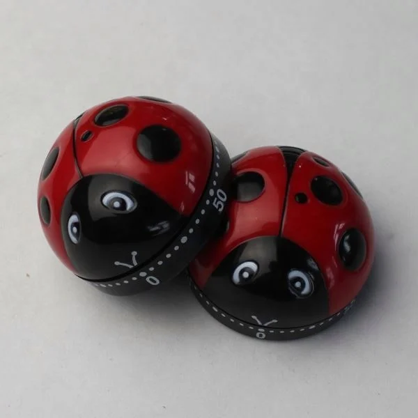 Пластиковый маленький кухонный таймер Божья коровка кухонный таймер